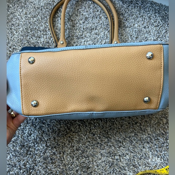 Tignanello Two Tone blue pebbled leather medium shoulder bag - Picture 7 of 12